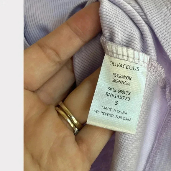 Olivaceous Short Sleeve Crop Top in Purple Size Small - Picture 6 of 6